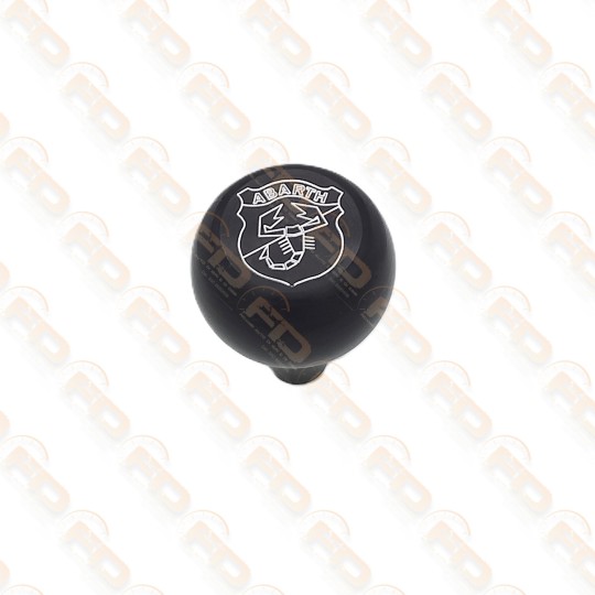 POMELLO LEVA MARCE IN METALLO NERO CON LOGO ABARTH FIAT 500 2