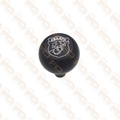 POMELLO LEVA MARCE IN METALLO NERO CON LOGO ABARTH FIAT 500