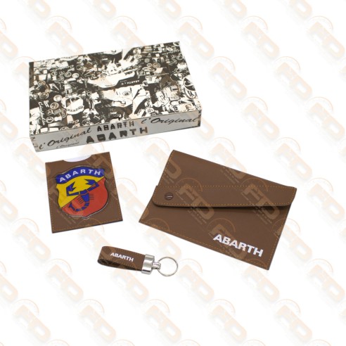 SET PORTADOCUMENTI PORTACHIAVI E DISCO ORARIO ABARTH