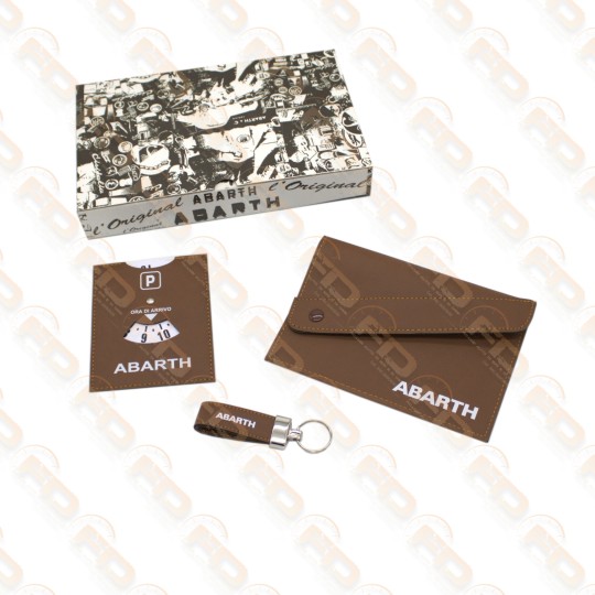 SET PORTADOCUMENTI PORTACHIAVI E DISCO ORARIO ABARTH