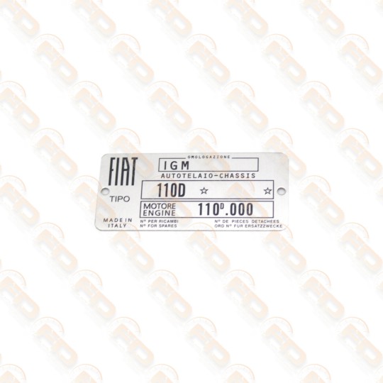 TARGHETTA IDENTIFICATIVA FIAT 500 D