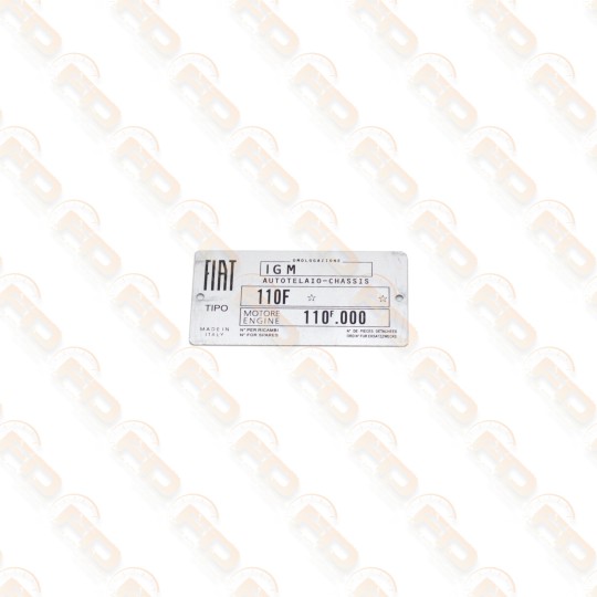 TARGHETTA IDENTIFICATIVA FIAT 500 F