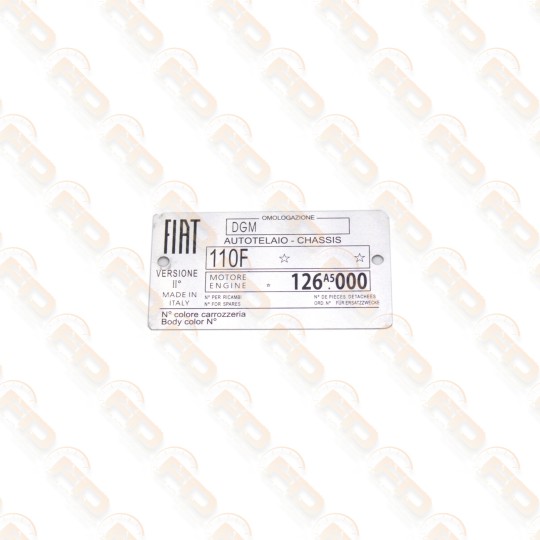 TARGHETTA IDENTIFICATIVA FIAT 500 R