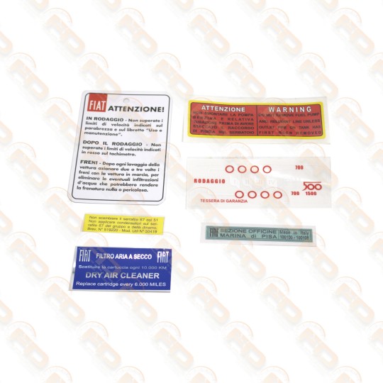 KIT ADESIVI COMPLETO FIAT 500 F/L/R/G