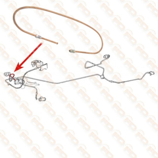 TUBO FRENO IN RAME - ANTERIORE DESTRO - FIAT 500 F (da telaio 1799302) - L - R - GIARDINIERA (da telaio 299234)