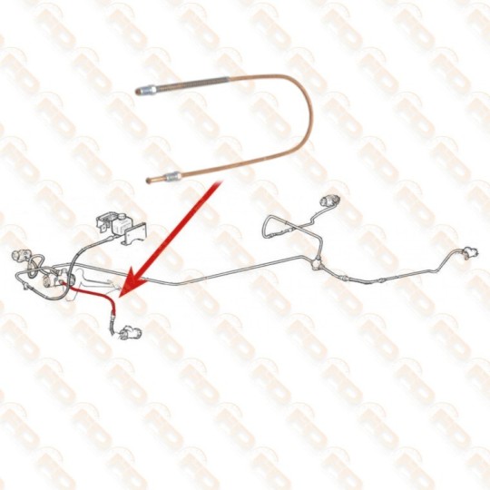 TUBO FRENO IN RAME - ANTERIORE SINISTRO - FIAT 500 F (da telaio 1799302) - L - R - GIARDINIERA (da telaio 299234)