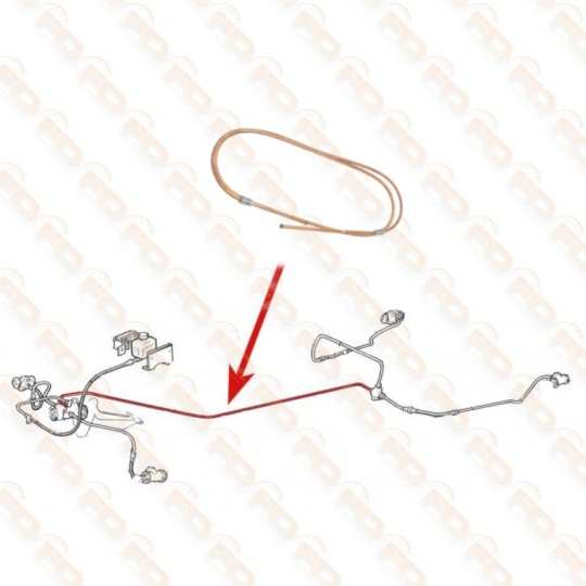 TUBO FRENO IN RAME - COLLEGAMENTO PARTE ANTERIORE E POSTERIORE - FIAT 500 F (da telaio 1799302) - L - R