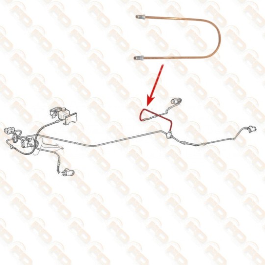 TUBO FRENO IN RAME - POSTERIORE DESTRO tra RACCORDO e TUBO FLESSIBILE - FIAT 500 F - L - R - GIARDINIERA