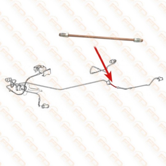 TUBO FRENO IN RAME - POSTERIORE SINISTRO tra RACCORDO e TUBO FLESSIBILE - FIAT 500 F  - L - R - GIARDINIERA