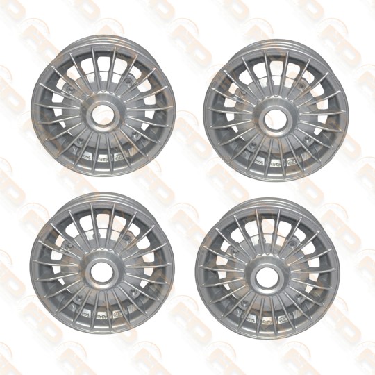 KIT 4 CERCHI TIPO GRIFO SILVER IN LEGA SPORTIVI PER FIAT 500 - 4,5 x 12 '