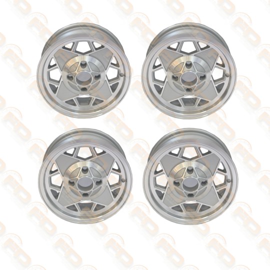 KIT 4 CERCHI TIPO MILLEMIGLIA SPORTIVI PER FIAT 126 ATTACCO STRETTO - 4,5x12'' - CON FINITURA DIAMANTATA