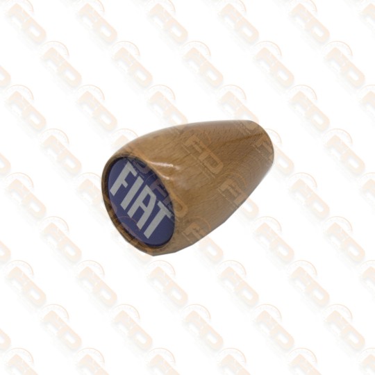POMELLO CAMBIO IN LEGNO CON FREGIO FIAT SU BASE BLU