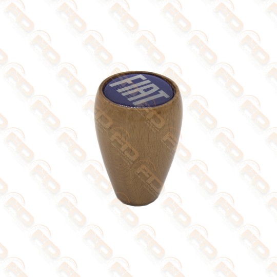 POMELLO CAMBIO IN LEGNO CON FREGIO FIAT SU BASE BLU