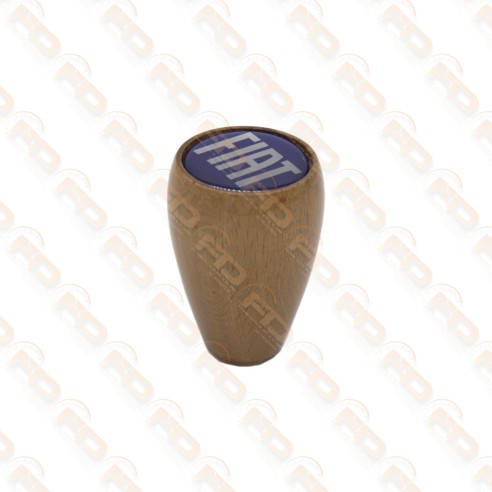 POMELLO CAMBIO IN LEGNO CON FREGIO FIAT SU BASE BLU